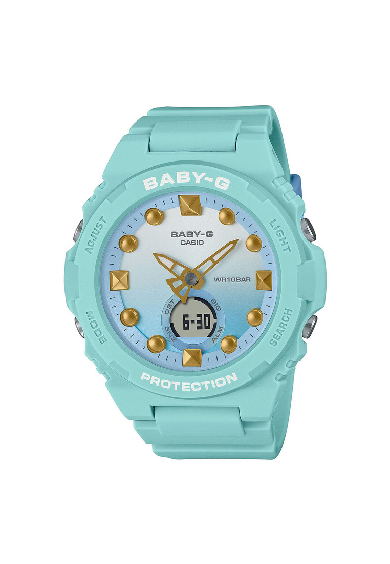BABY-G Casio Baby-G BGA-320-3A Playful Beach Series Women's Sport Watch with Green Resin Band