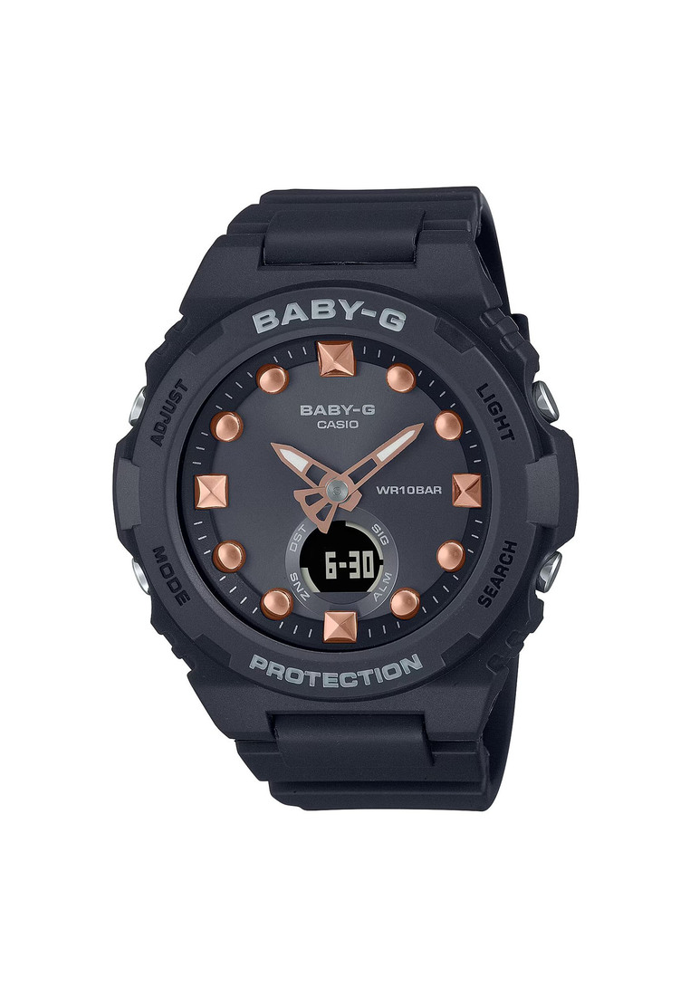 BABY-G Casio Baby-G BGA-320-1A Playful Beach Series Women's Sport Watch with Black Resin Band