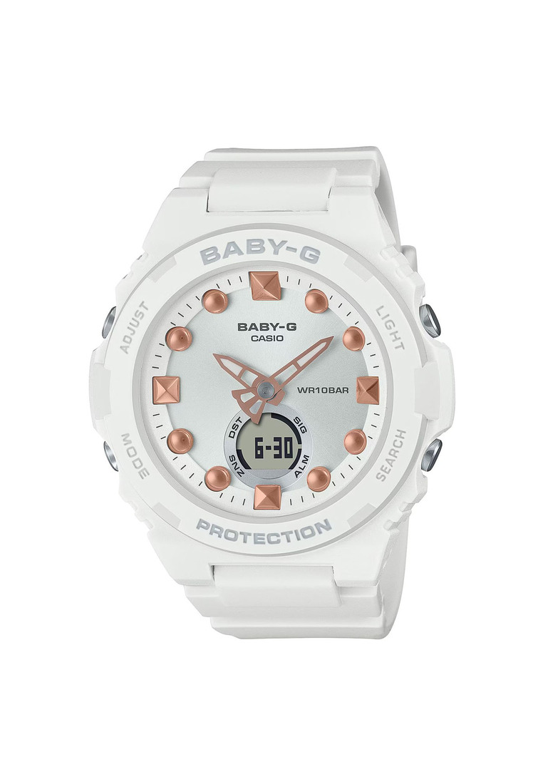 BABY-G Casio Baby-G BGA-320-7A2 Playful Beach Series Women's Sport Watch with White Resin Band