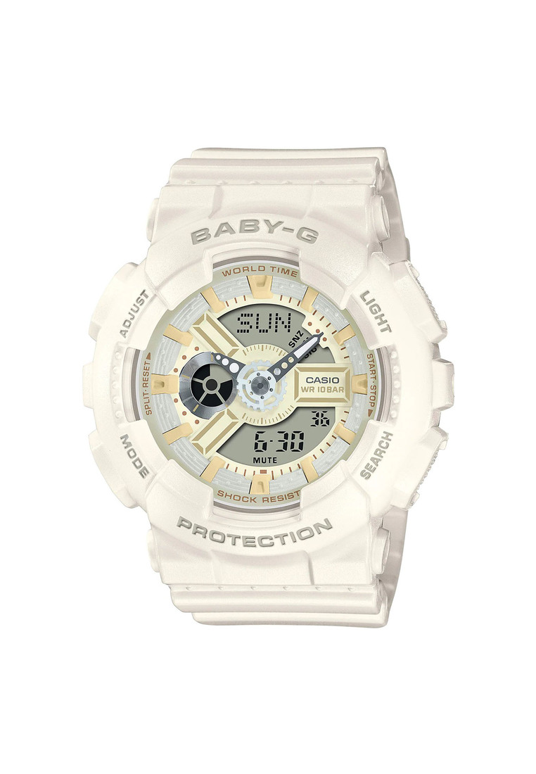 Casio Baby-G Women's Analog Digital Watch BA-110XSW-7A White Resin Band Women Sports Watch