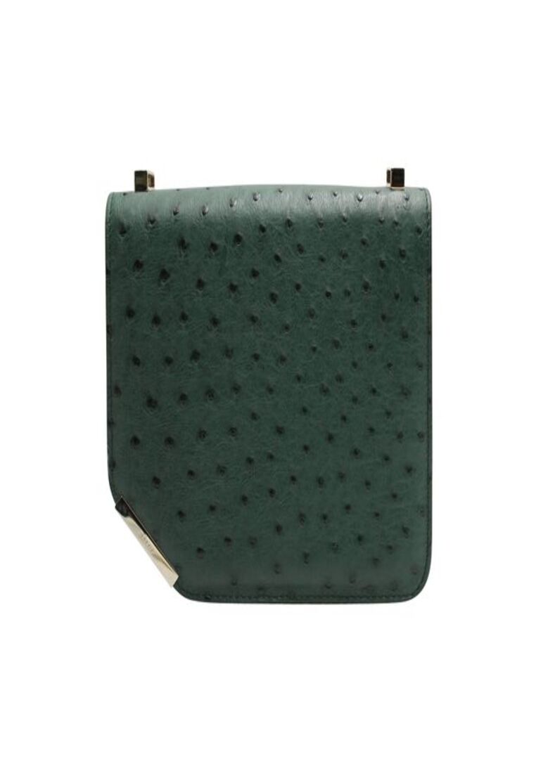 BALLY 綠色鴕鳥皮的角袋