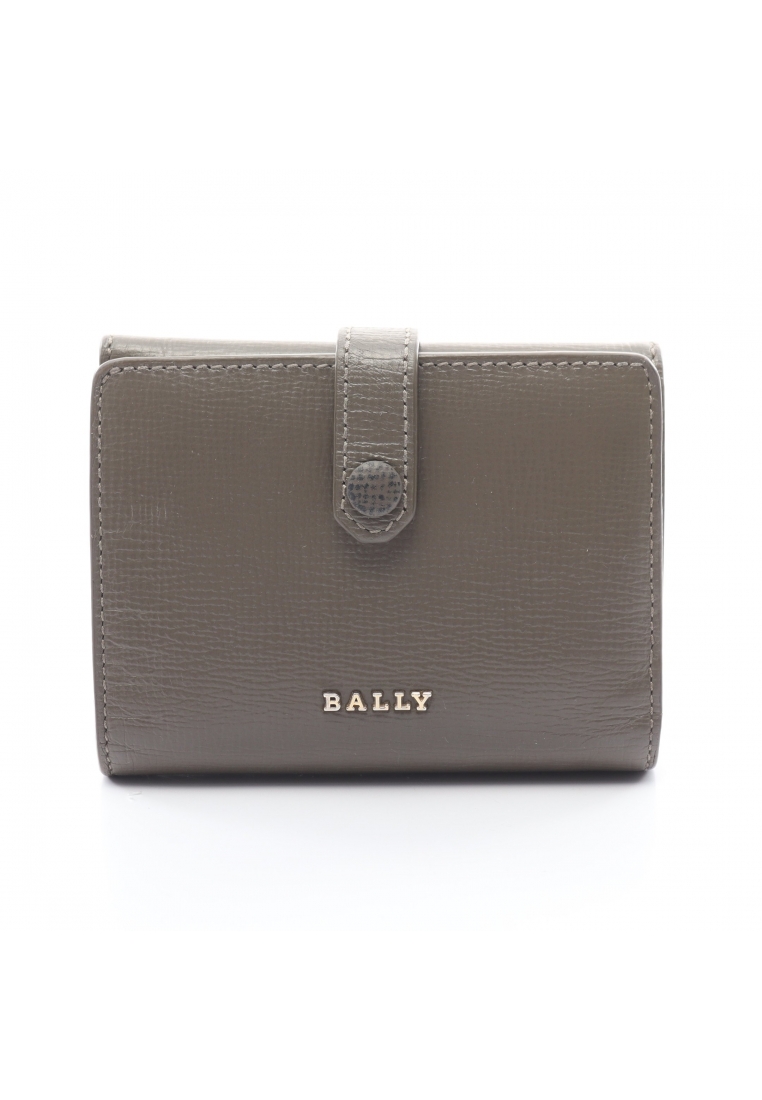 二奢 Pre-loved BALLY Bi-fold wallet leather Gray beige
