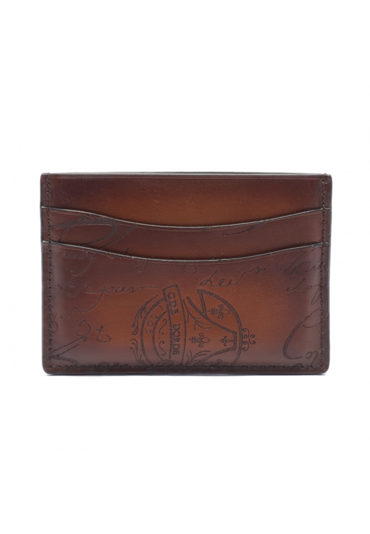 二奢 Pre-loved Berluti BAMBOU NEO Bamboo Neo card case leather Brown