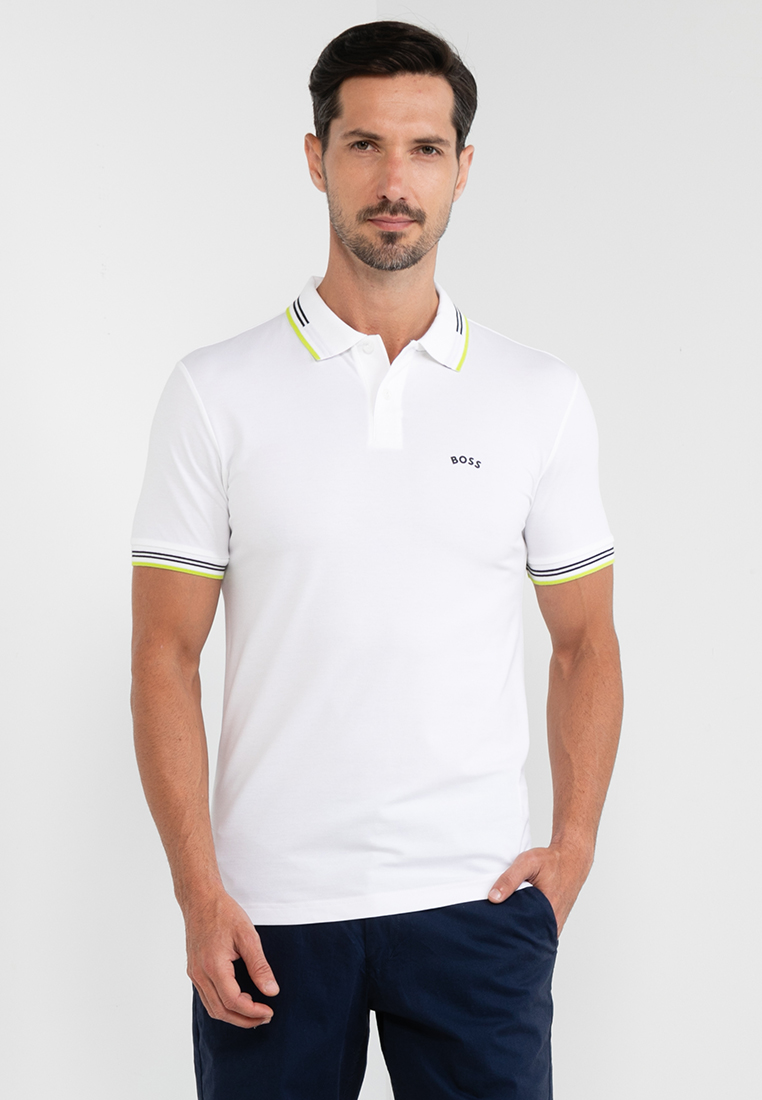 Curved Logo Slim Fit Polo Shirt - BOSS Green