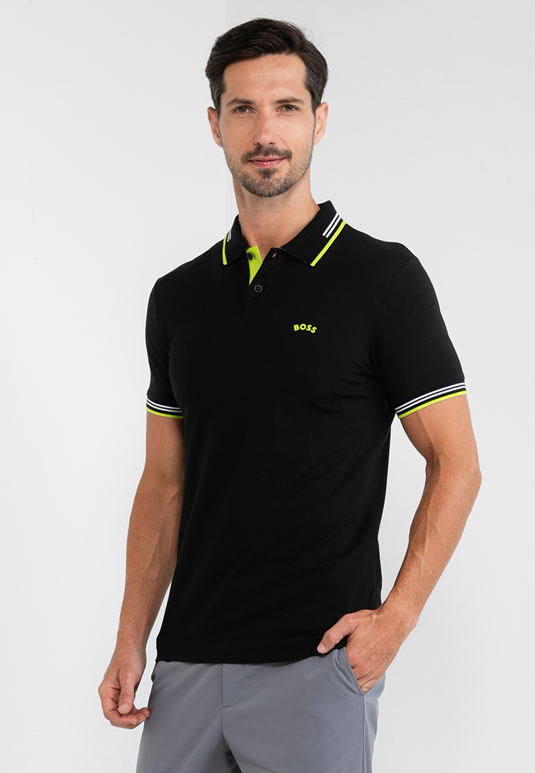 Curved Logo Slim Fit Polo Shirt - BOSS Green