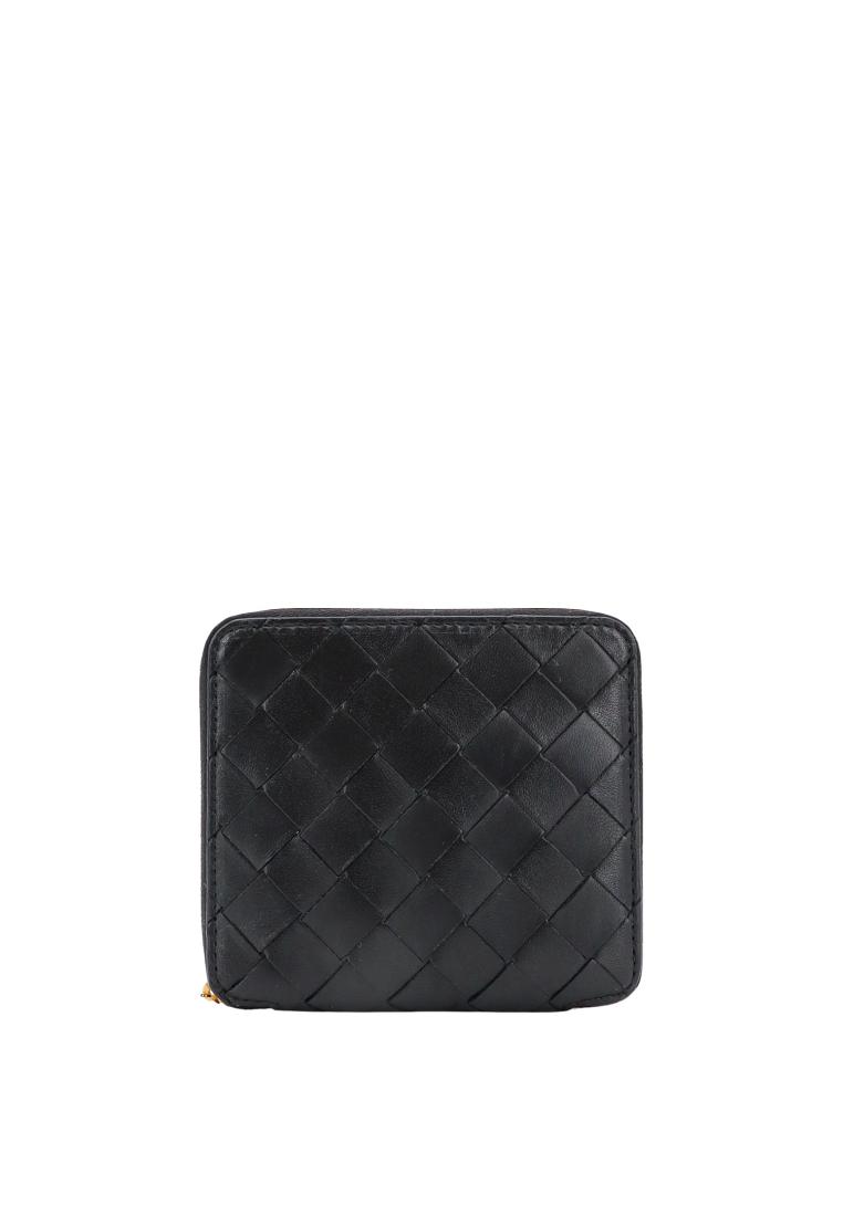 Leather wallet with Intrecciato effect - BOTTEGA VENETA - Black