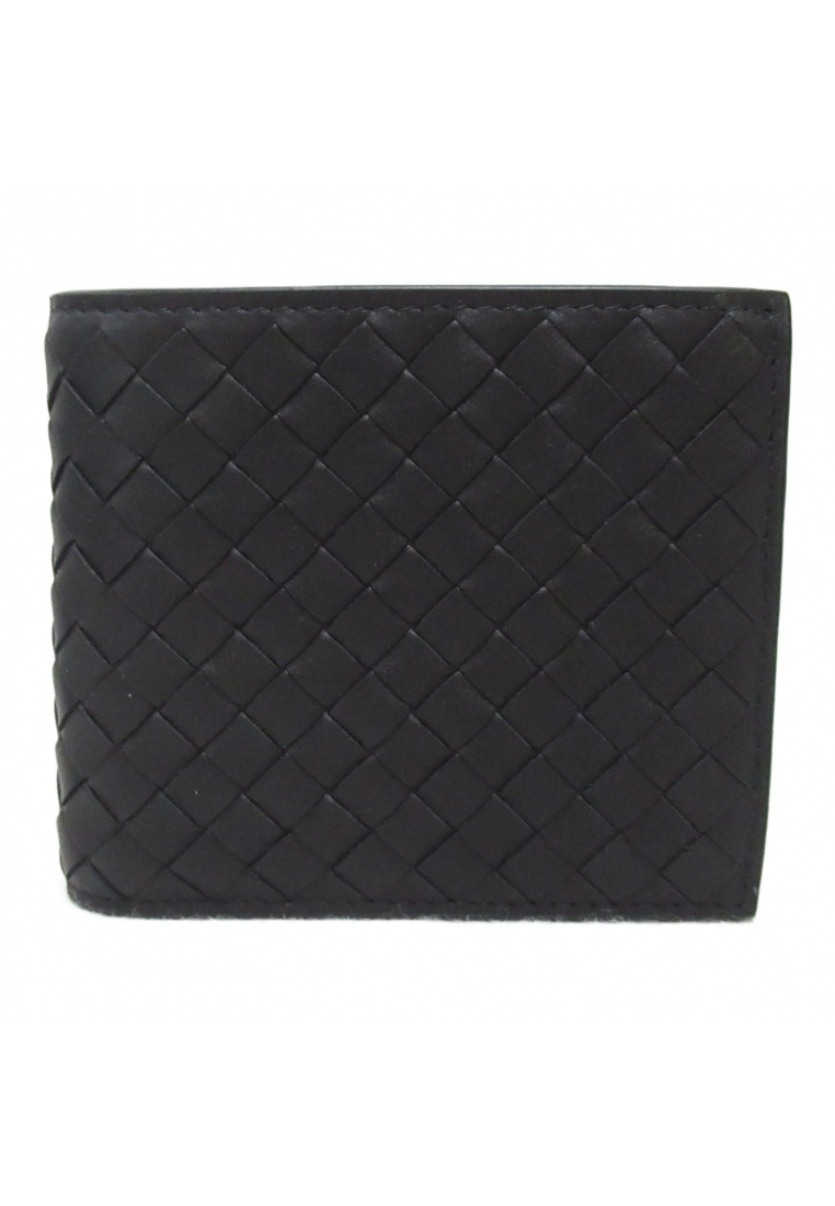 二奢 Pre-loved BOTTEGA VENETA Bi-fold wallet Bi-fold wallet leather black