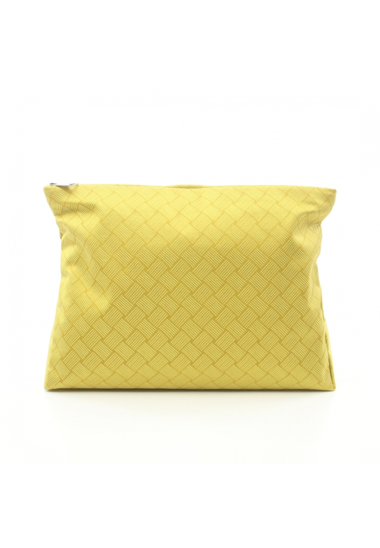 二奢 Pre-loved BOTTEGA VENETA Clutch bag nylon canvas yellow
