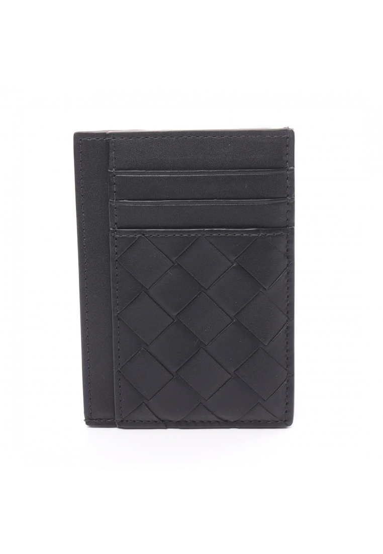 二奢 Pre-loved BOTTEGA VENETA Intrecciato coin purse card case leather black