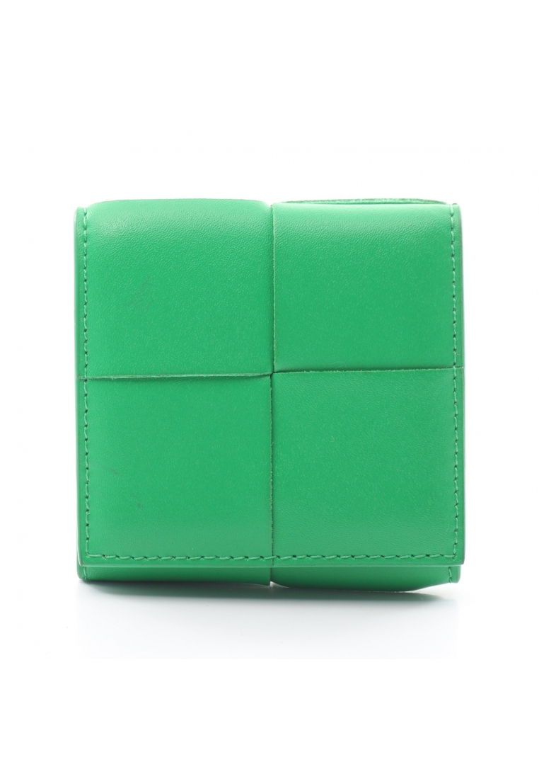 二奢 Pre-loved BOTTEGA VENETA maxi intrecciato coin purse leather green
