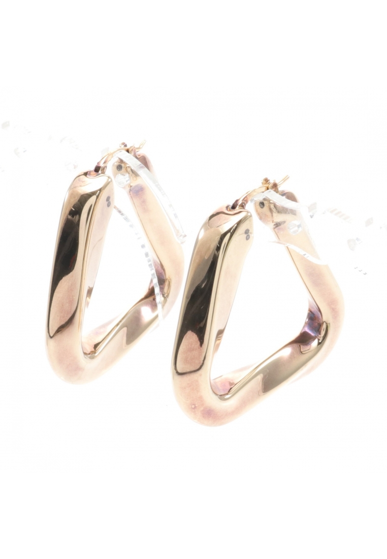 二奢 Pre-loved BOTTEGA VENETA Twisted Triangle hoop earrings SV925 gold