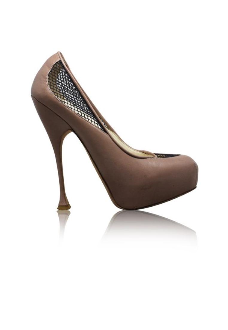 Brian Atwood Pre-Loved BRIAN ATWOOD Lace Leather Nude Pump