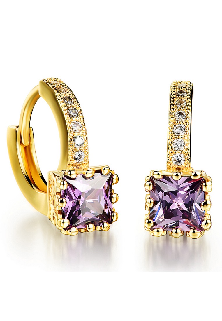 Bullion Gold BULLION GOLD Huggies Earrings Princess Glamour Gold Purple-Gold/Purple