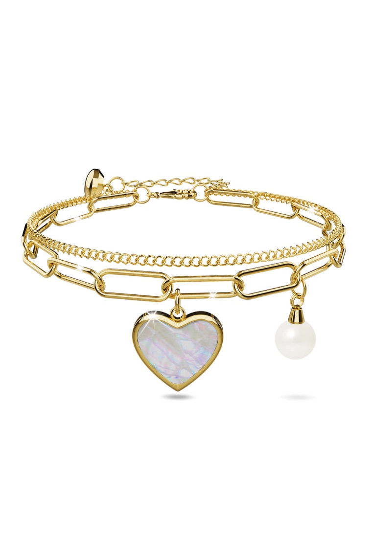 Bullion Gold BULLION GOLD From the Heart Paper Clip Chain Gold Layered Stainless Steel Bracelet