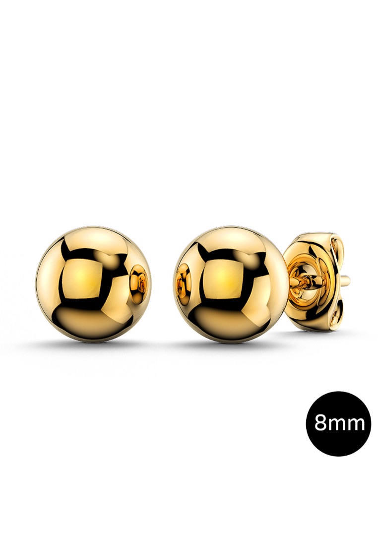 Bullion Gold BULLION GOLD Ball Stud Earrings 8mm-Yellow Gold