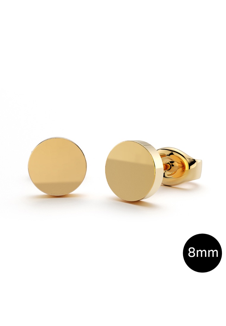 Bullion Gold BULLION GOLD Simplicity Stud Earrings 8mm-Yellow Gold