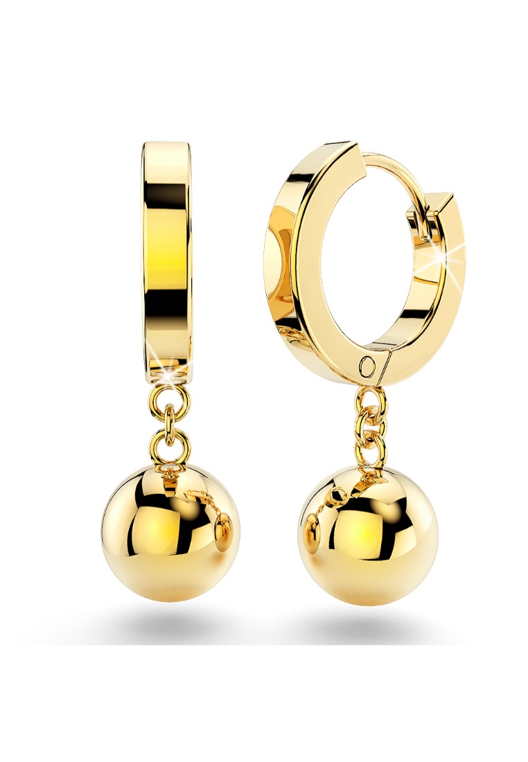 Bullion Gold BULLION GOLD Brilliant Ball Huggies Earrings/Gold