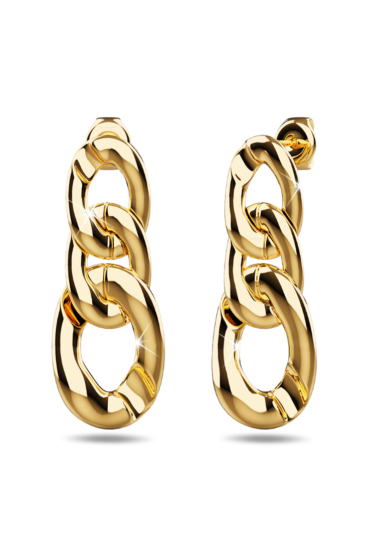 Bullion Gold BULLION GOLD Interlock Chain Dangle Gold Layered Earrings