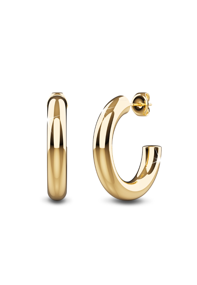 Bullion Gold BULLION GOLD Creole C-Hoop Gold Layered Earrings 20mm