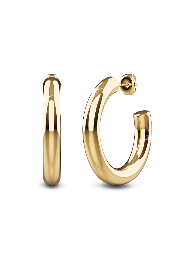 Bullion Gold BULLION GOLD Creole C-Hoop Gold Layered Earrings 25mm