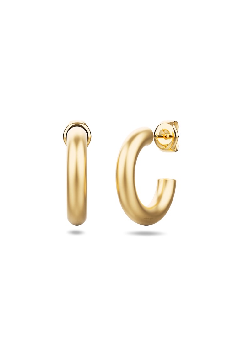 Bullion Gold BULLION GOLD Solid C-Hoop Gold Layered Earrings