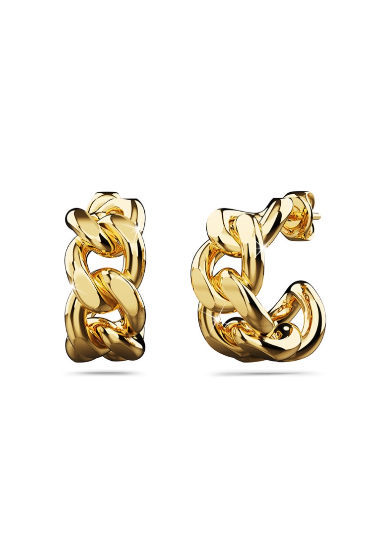 Bullion Gold BULLION GOLD Golden Chainlink Hoop Earrings