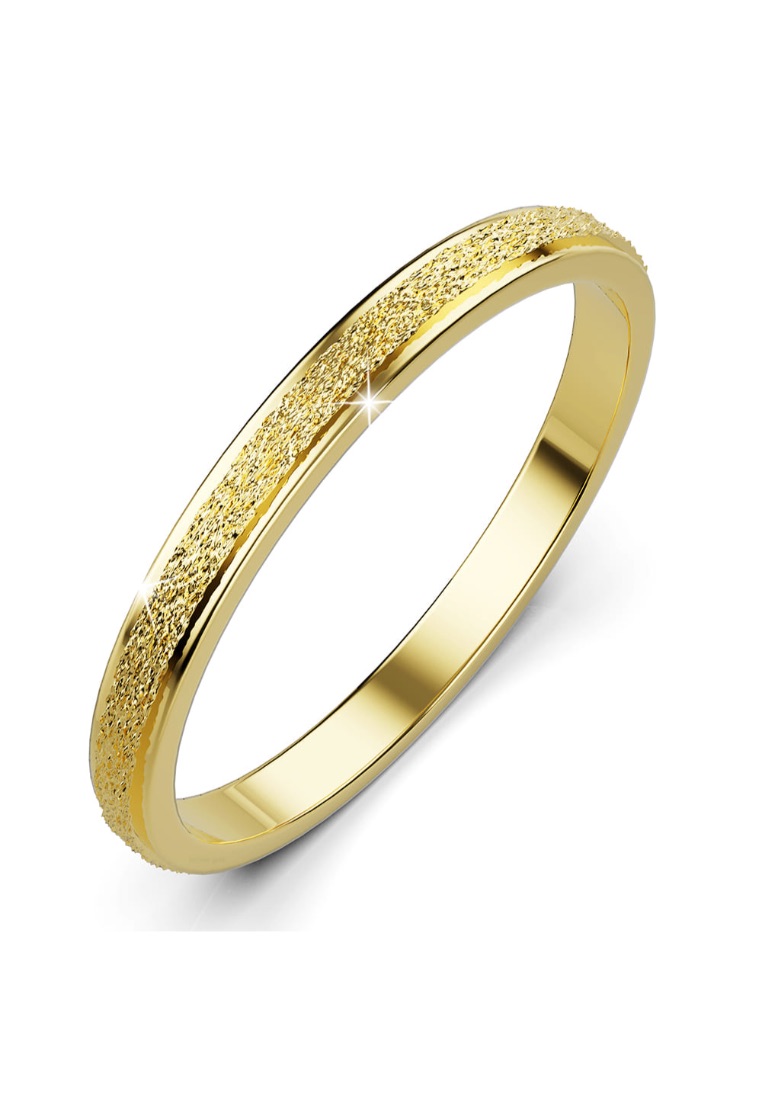 Bullion Gold BULLION GOLD Deva Glitter Textured Stacker Ring