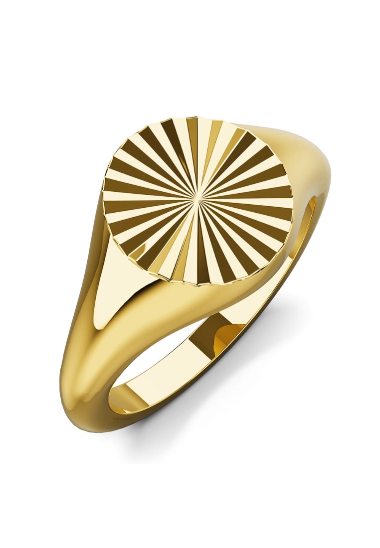Bullion Gold BULLION GOLD Vortex Aura Gold Plated Ring