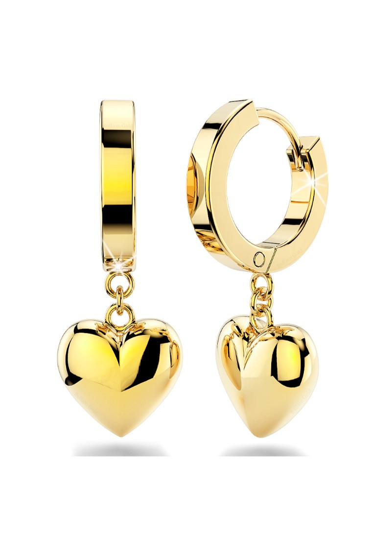 Bullion Gold BULLION GOLD Ruby Love Huggies Earrings/Gold