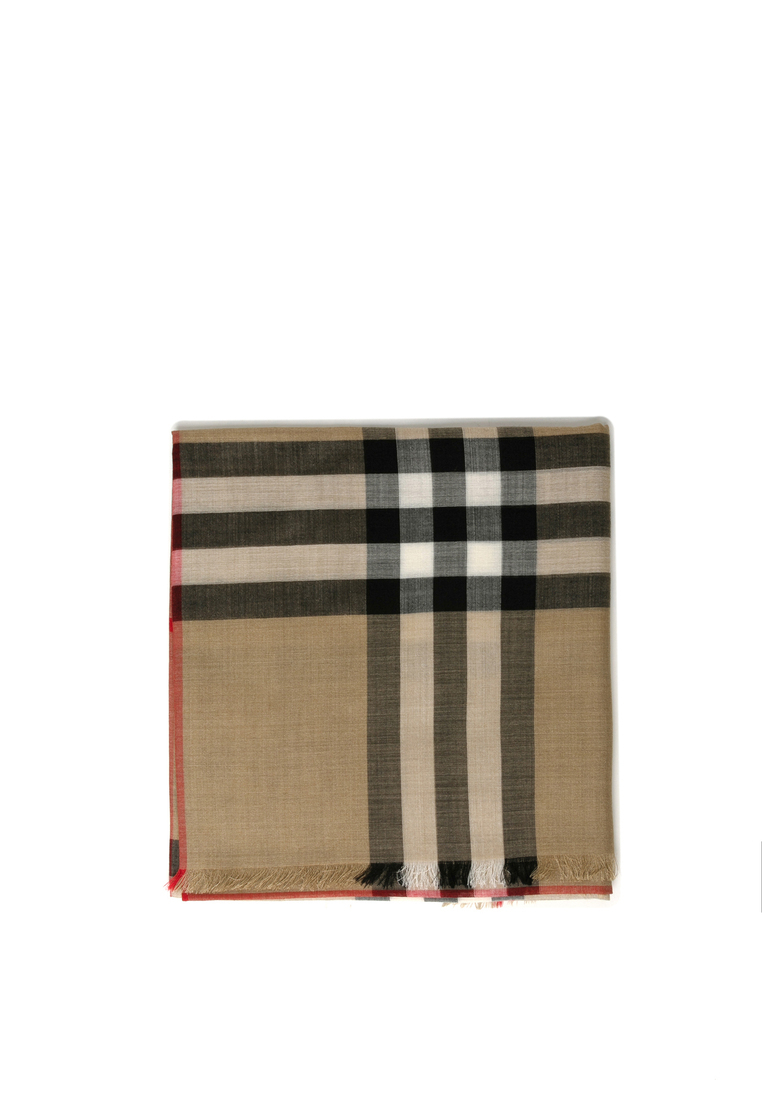 Burberry Check Wool Silk Scarf 圍巾