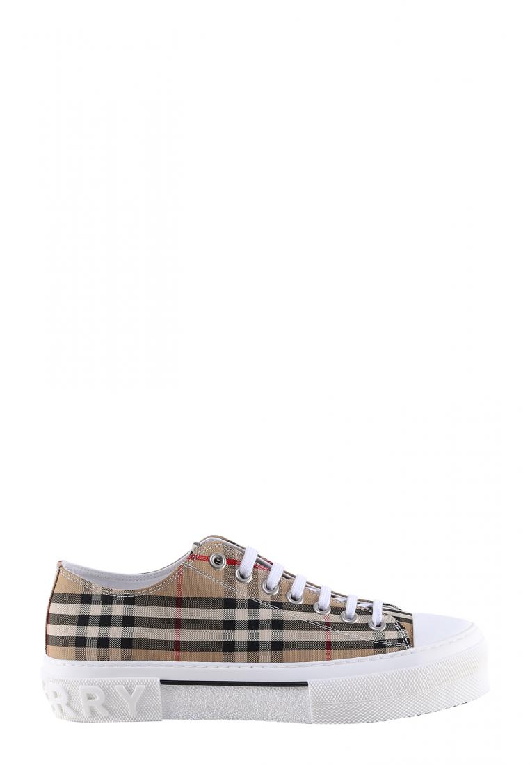 Burberry Cotton sneakers with iconic Check - BURBERRY - Beige
