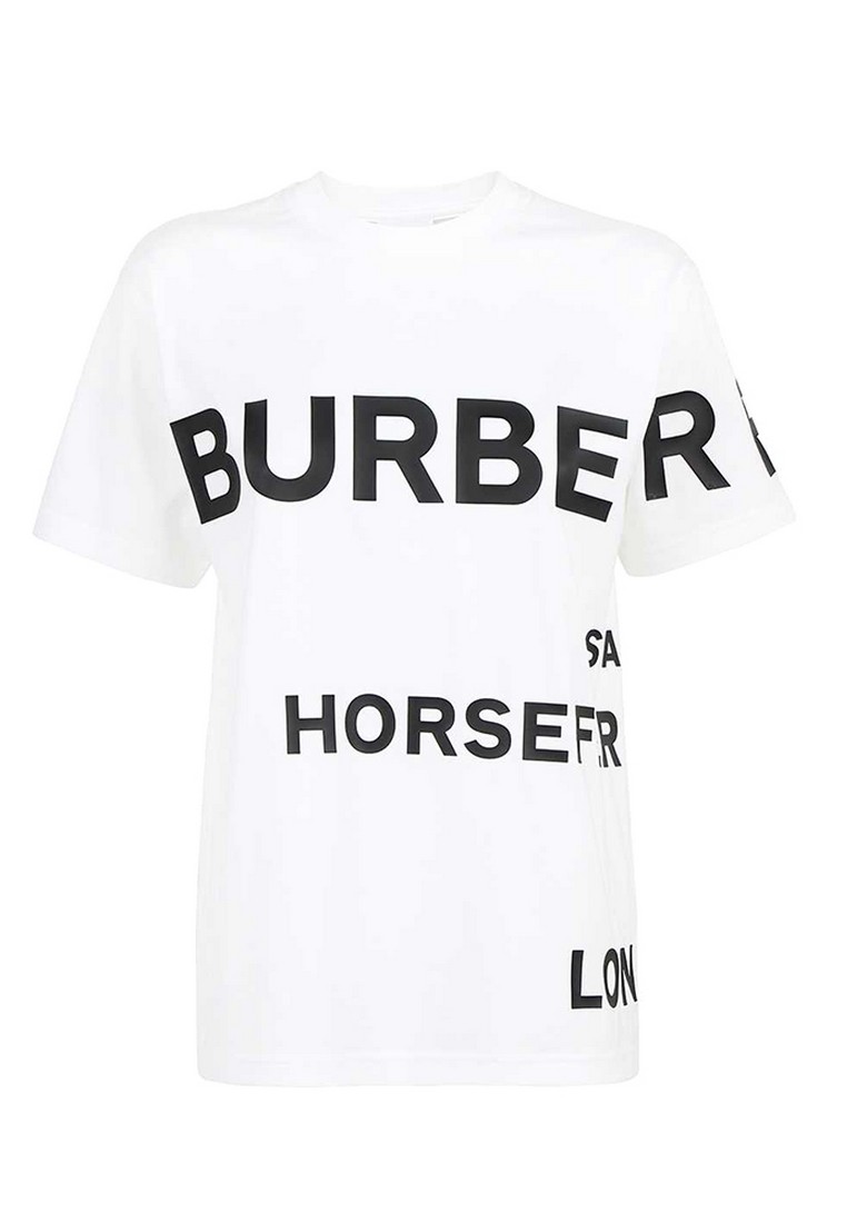 Burberry Horseferry Print Cotton Oversized T恤(白色)