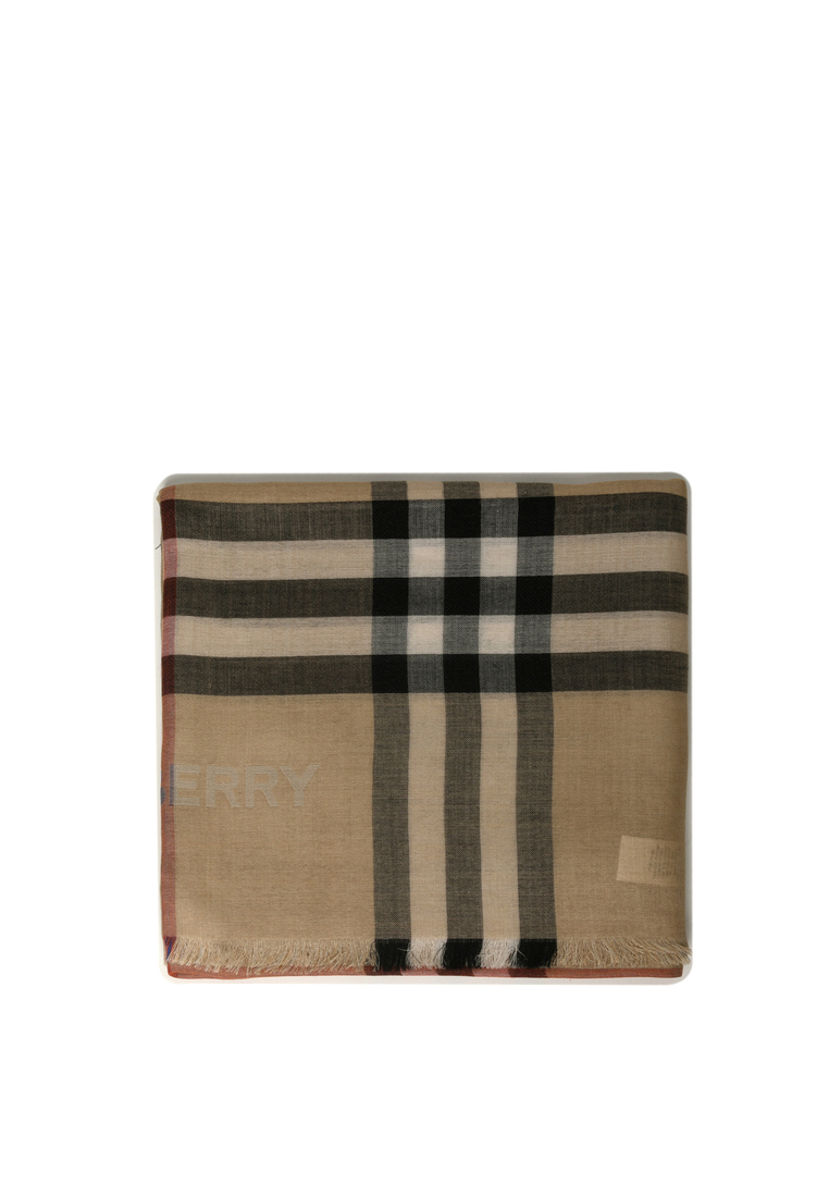 Burberry Reversible Check Wool Silk Scarf 圍巾