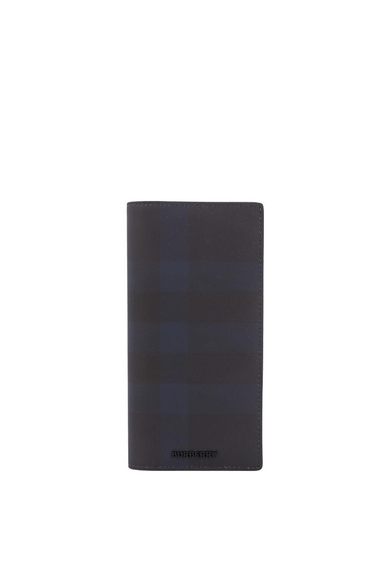 Burberry Coated canvas wallet with Check motif - BURBERRY - Blue