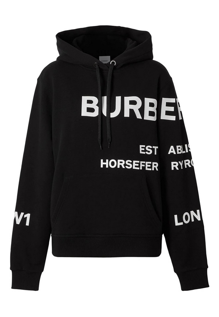 Burberry Horseferry-print 兜帽衛衣(黑色)