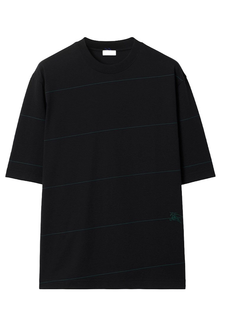 Burberry Striped Cotton T恤(黑色)