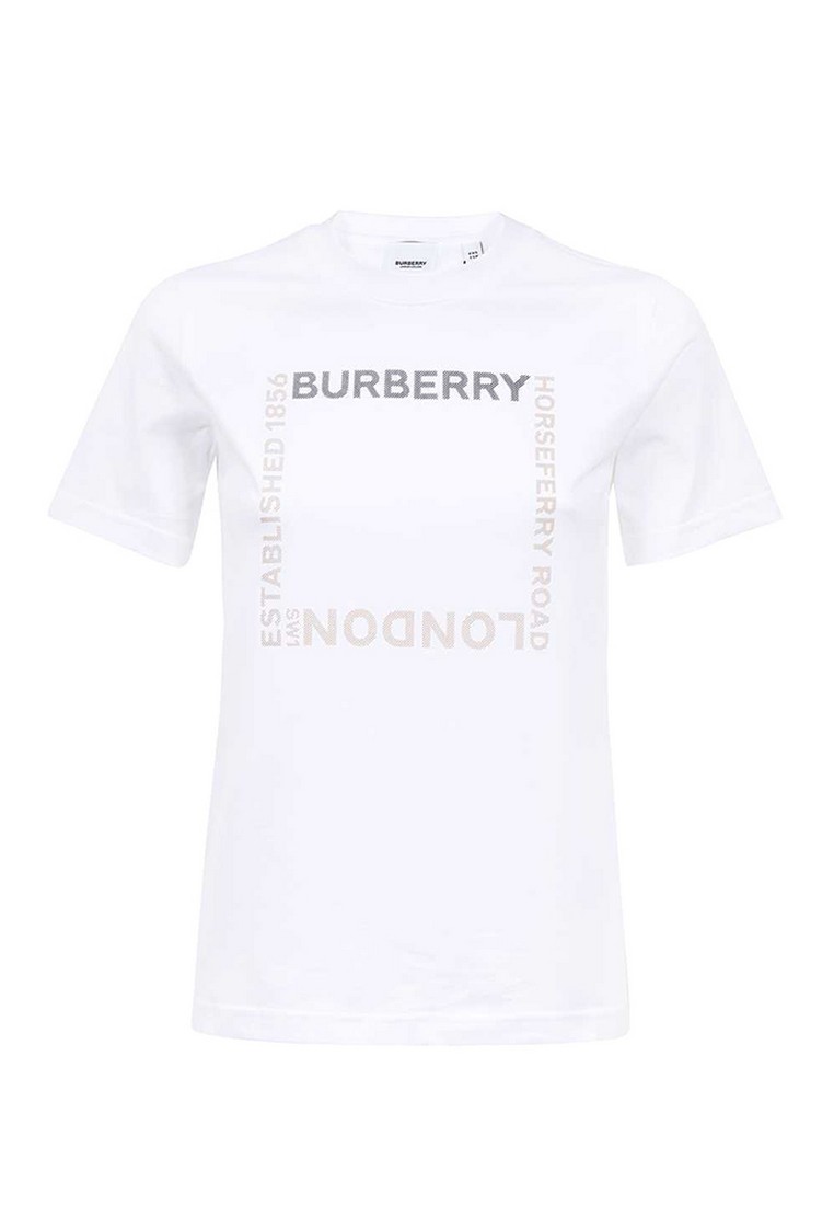 BURBERRY Burberry Horseferry Square Print Cotton T恤(白色)