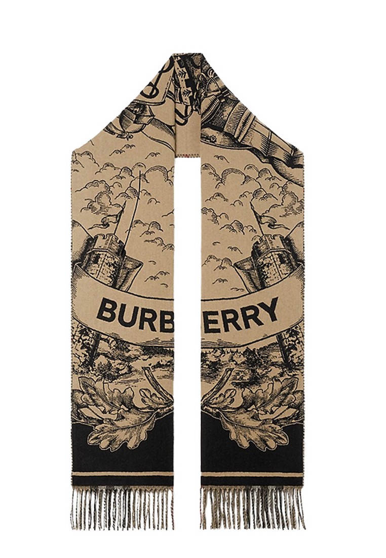 Burberry Ekd Cashmere Reversible 圍巾(杏色)