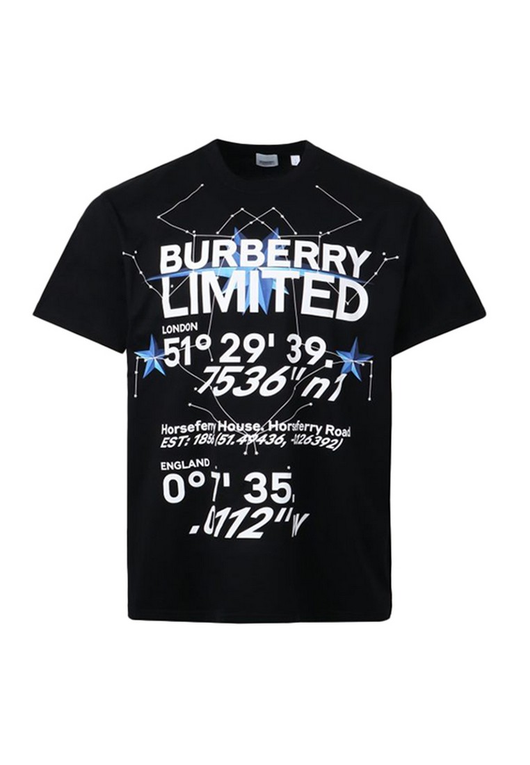 Burberry Constellations Print Oversized T恤(黑色)