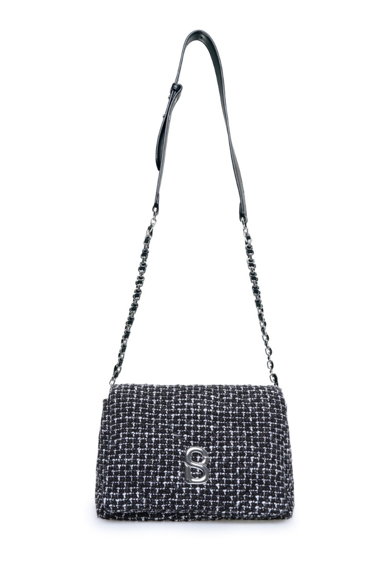 Buttonscarves Tweed Zoey Bag - Early Black