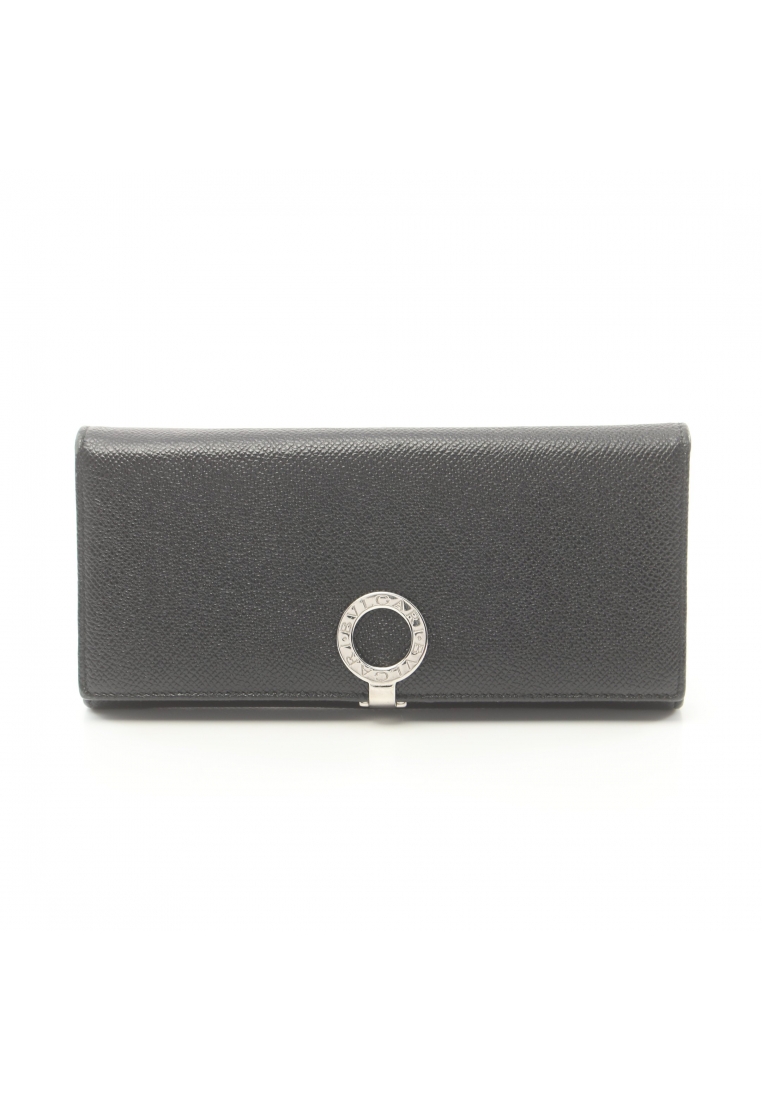 BVLGARI 二奢 Pre-loved Bvlgari bulgari bulgari clip Bi-fold Long Wallet leather black