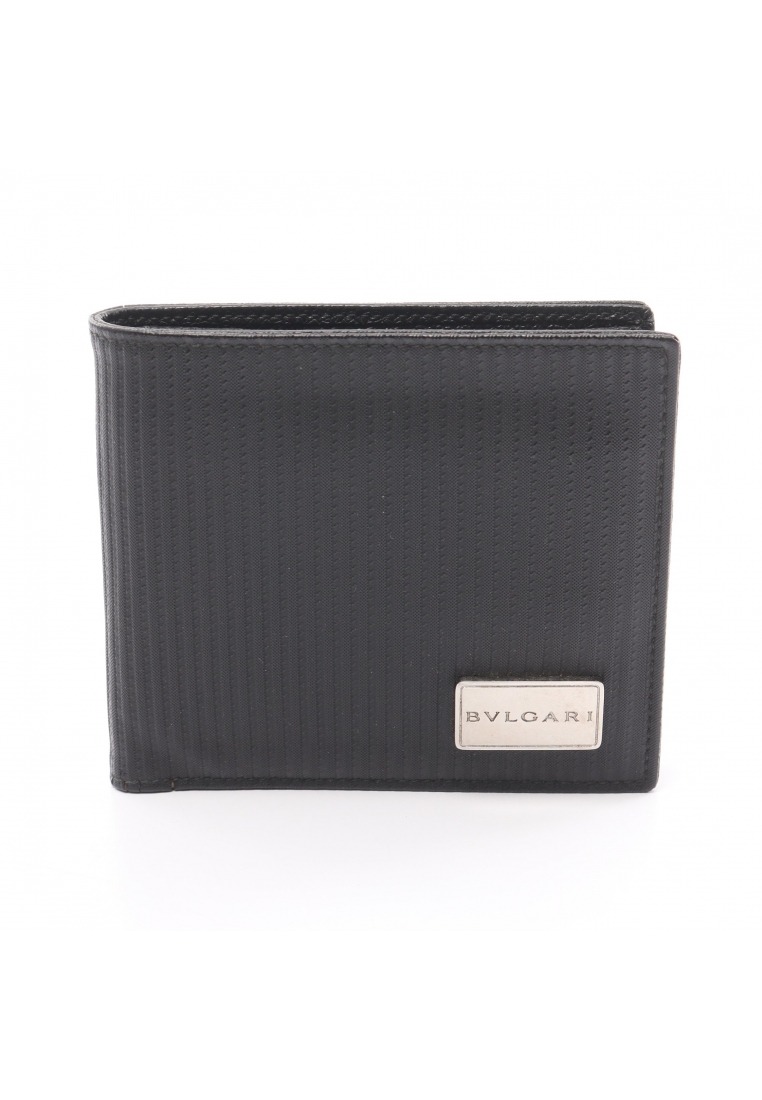 BVLGARI 二奢 Pre-loved Bvlgari Millerige Bi-fold wallet PVC leather black