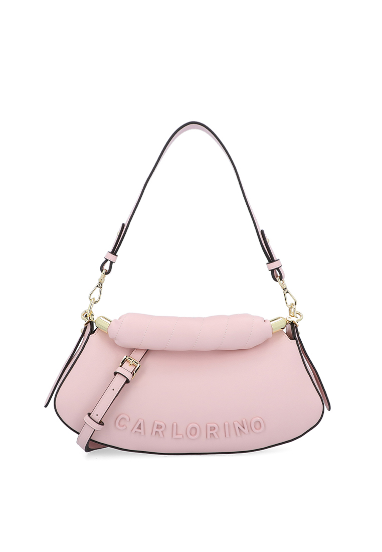 Carlo Rino Light Pink Logogram 3-Way Shoulder Bag