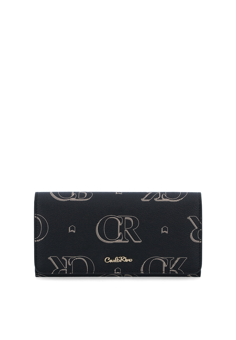 Carlo Rino Black Logogram 2-Fold Wallet