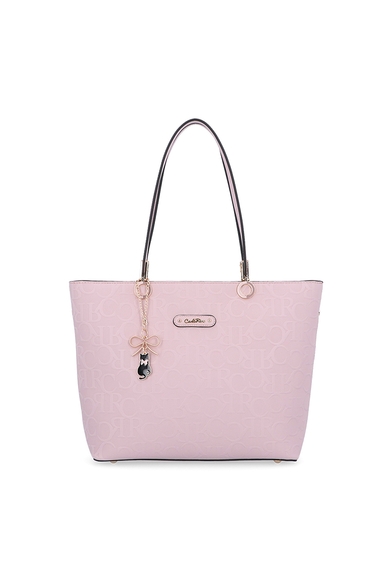 Carlo Rino Light Pink Classic Shopper Bag