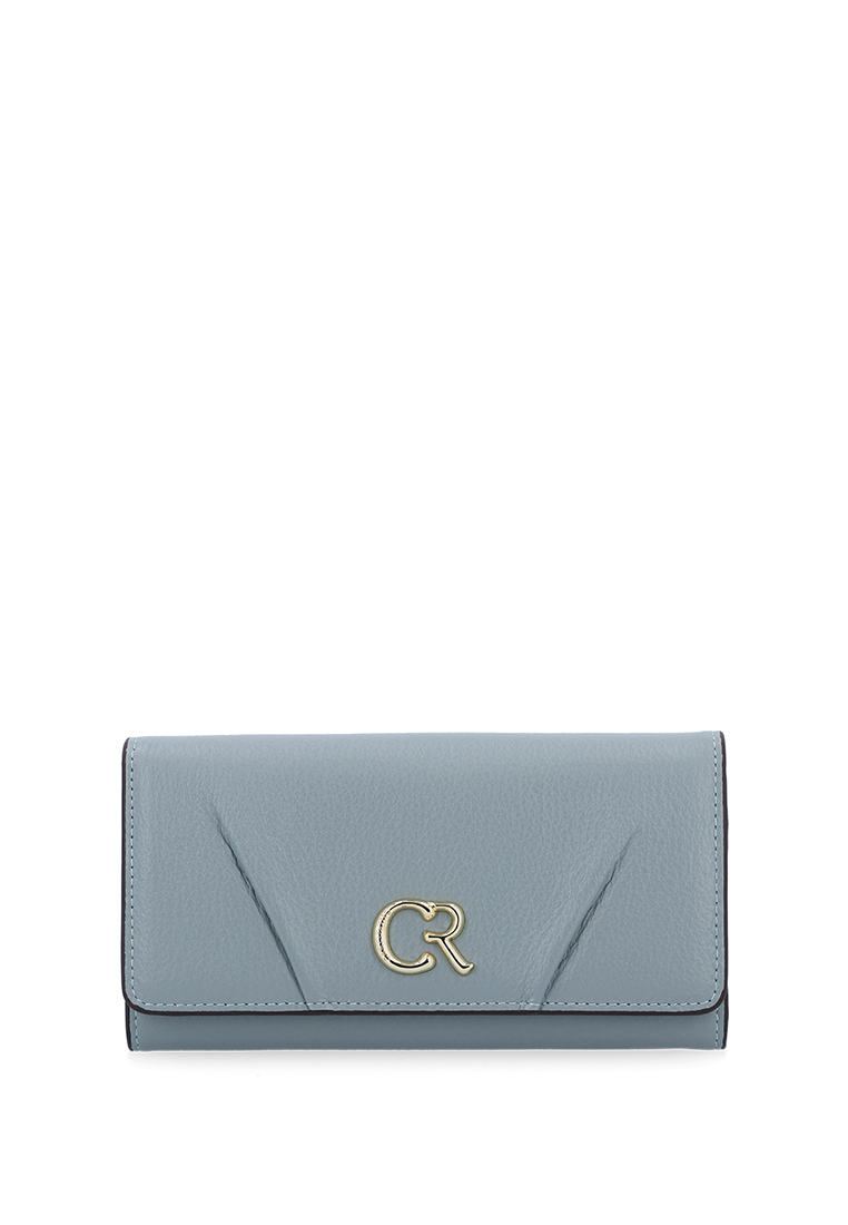 Carlo Rino Light Blue Therapeutic Leather 2-Fold Wallet