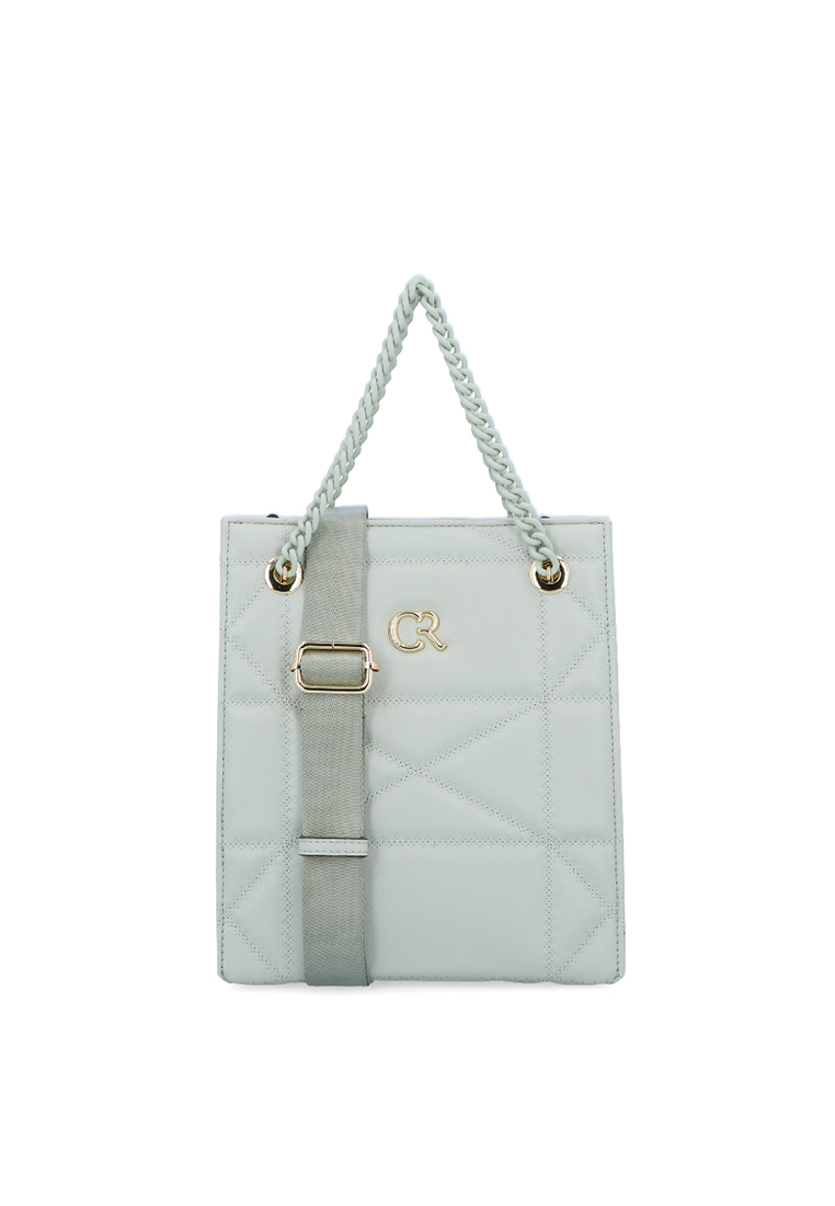 Carlo Rino Green Prism Quilted Small Shop Tote