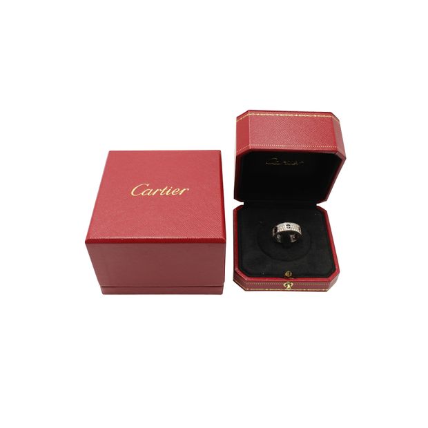 Cartier Pre-Loved CARTIER Love Ring in White Gold with Black Ceramic and Diamonds