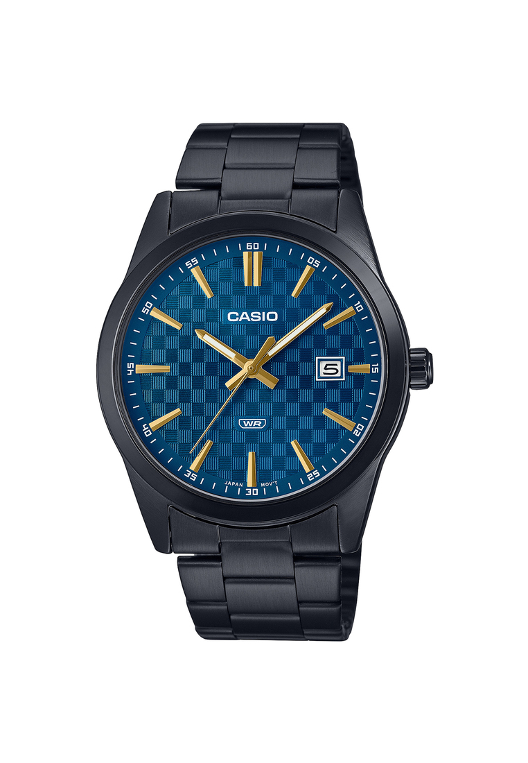 CASIO Casio Men's Analog Watch MTP-VD03B-2A Black Stainless Steel Strap