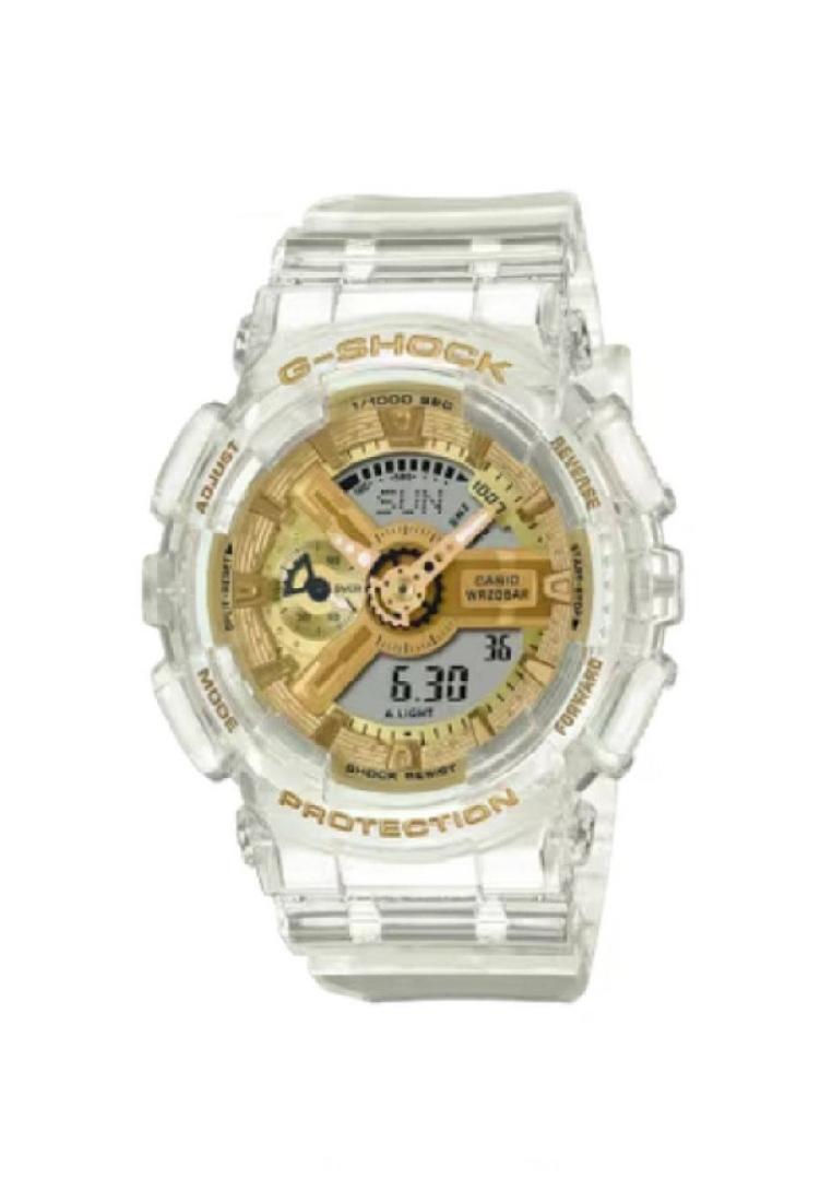 Casio G-Shock White Strap With Gold Dial Analog-Digital Unisex Watch GMA-S110SG-7ADR-P
